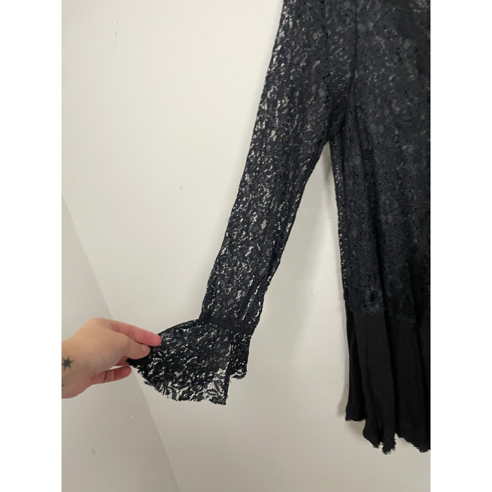 Free People Free People Tell Tale Tunic in Black Size Small WhimsiGoth Romantic - Picture 5 of 11